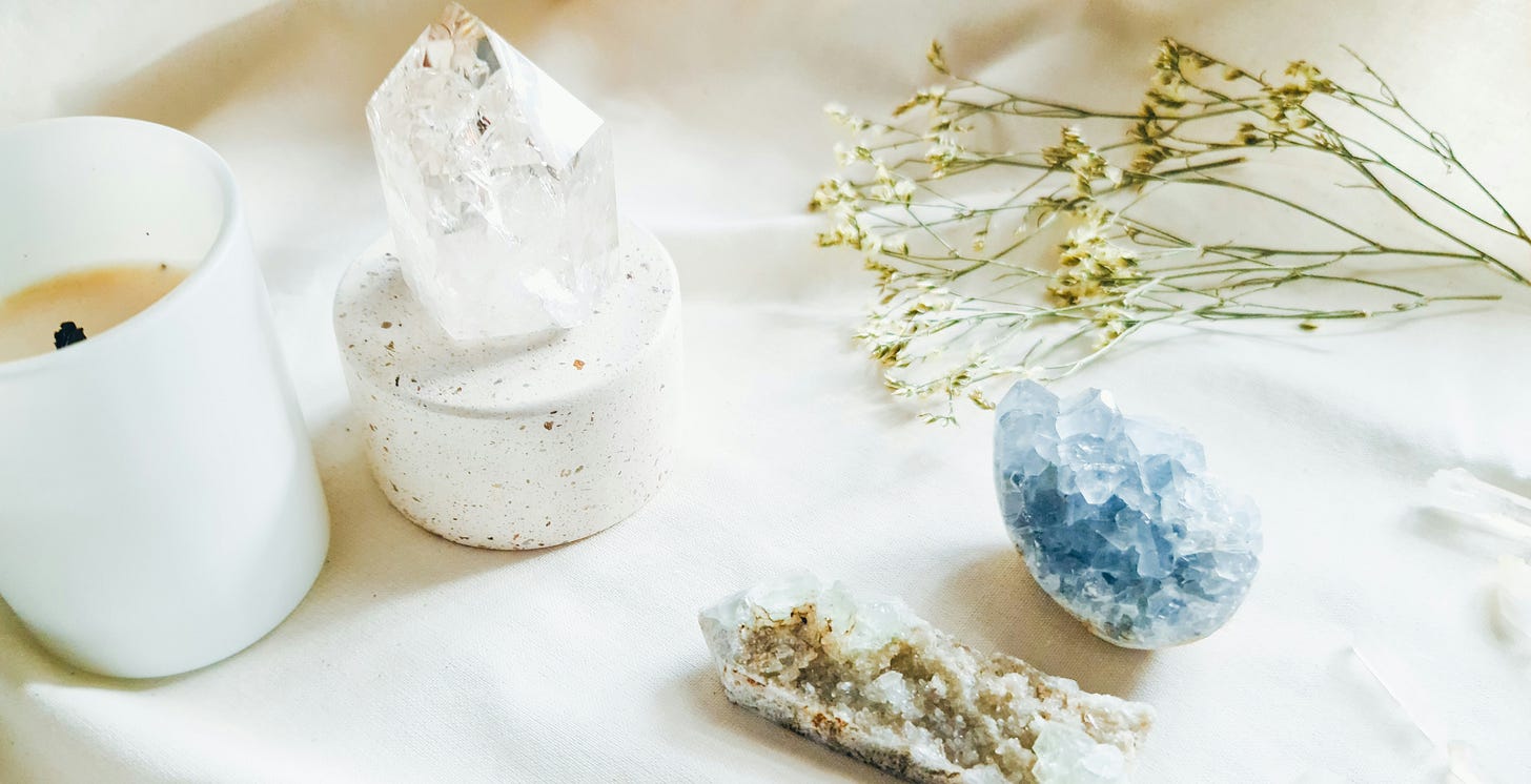 candle and crystals, edz norton, michelle cowles