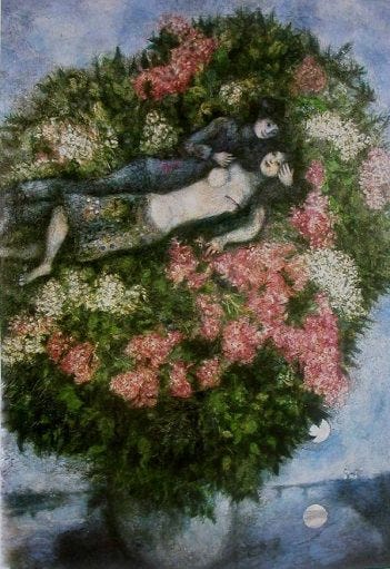lovers-in-the-lilacsBy Marc Chagall, courtesy of MarcChagall.net