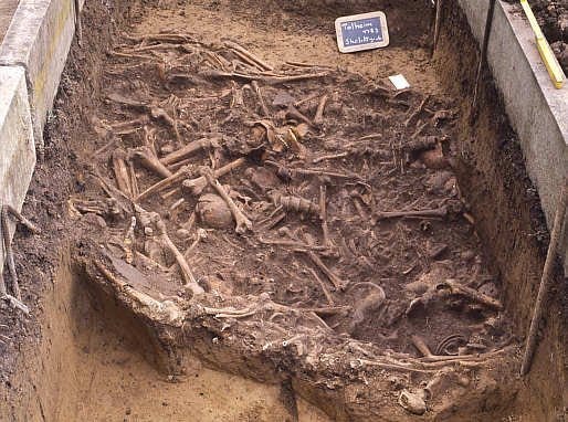 Eerie Talheim death pit reveals 'first war crime' where fleeing villagers were slaughtered by axe-wielding invaders 7,000 years ago Eerie Talheim death pit reveals 'first war crime' where fleeing villagers were slaughtered by axe-wielding invaders 7,000 years ago