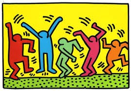 Keith Haring painting of people dancing