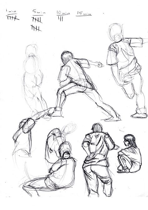 Gallery of sketch drawing showcasing a variety of different model in different poses.