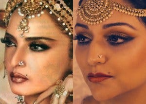 Bollywood Icon Rekha, Makeup Tutorial, Before and After, Ottawa Makeup Artist, Indian Style Makeup