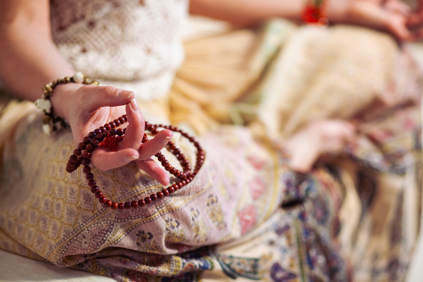 An image of a woman meditating