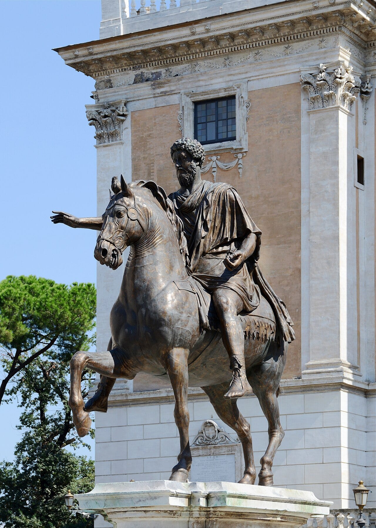 Bronze emperor on horseback