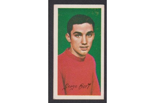 Trade card, Barratt's, Famous Footballers Series A12 no 29, George Best, rookie card (gd) (1) - Image 1 of 2