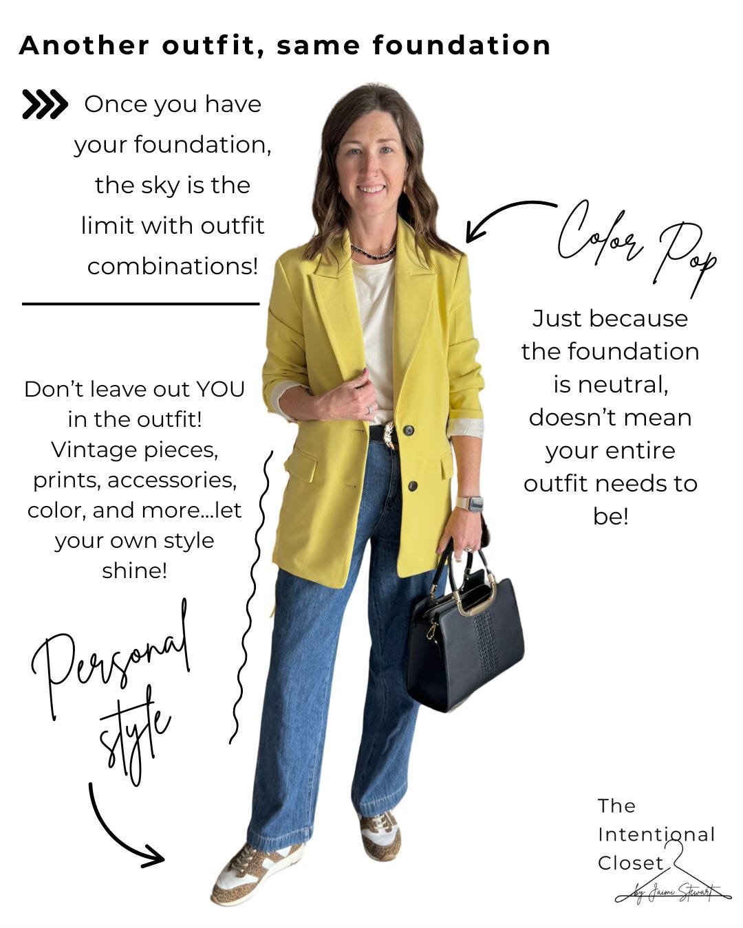 blazer outfit, dopamine dressing, jeans outfit, outfit building