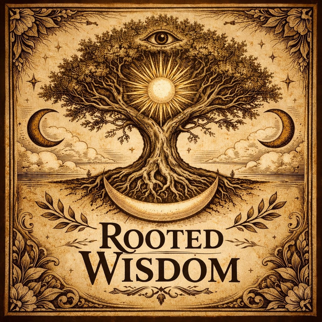 Rooted Wisdom with MF logo