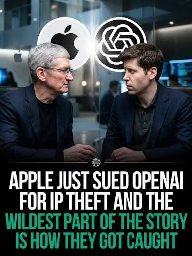 Η μήνυση της Apple διαβάζεται σαν ταινία. Η Apple μήνυσε την OpenAI, κατηγορώντας την εταιρεία ότι προσπάθησε να αποκτήσει εμπιστευτικές πληροφορίες υλικού κατά την πρόσληψη υπαλλήλων της Apple. Σύμφωνα με την καταγγελία, ένας
