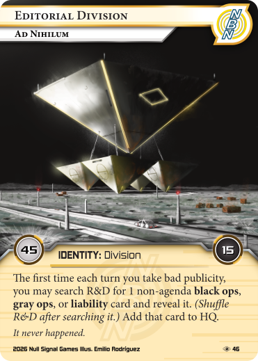 Editorial Division: Ad Nihilum card image