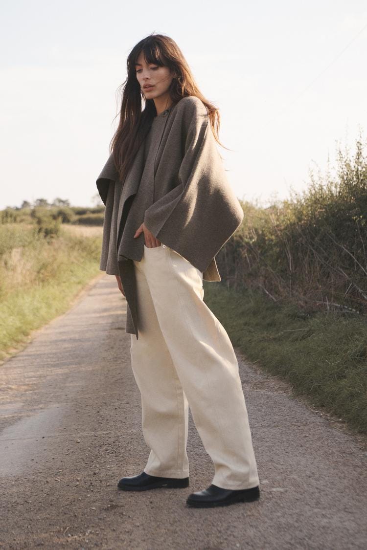 Zara SHORT CAPE COAT - Brown / Taupe - Image 2