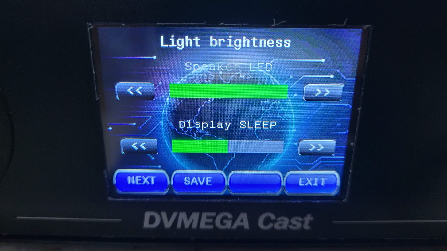 Speaker LED brightness screen