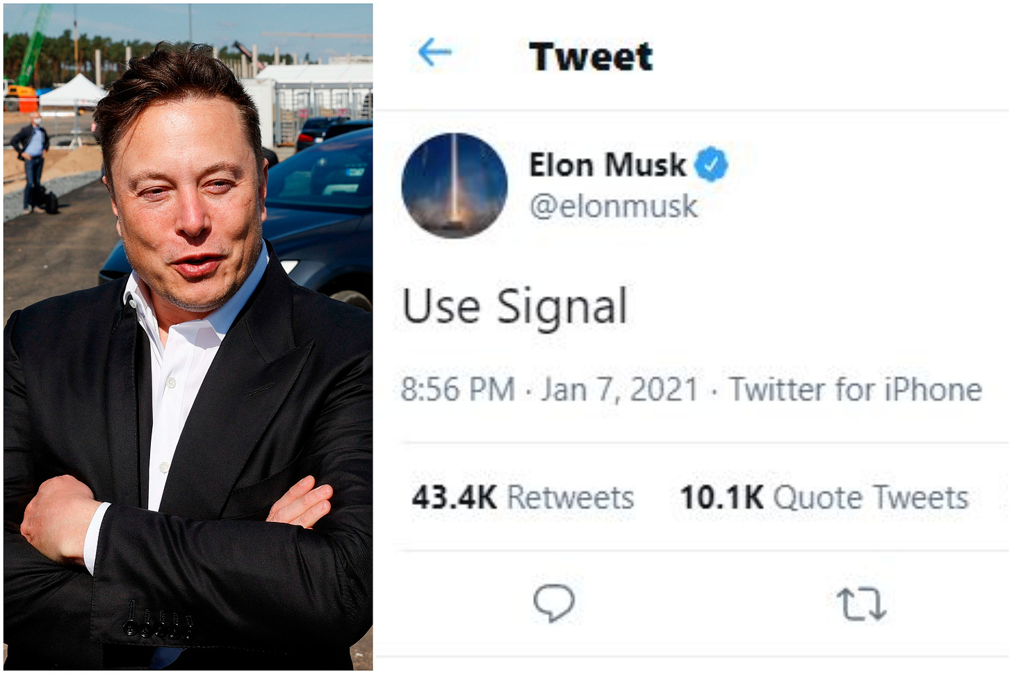 Elon Musk tweeted 'Use Signal' and investors sent wrong stock soaring  6,350% | The Straits Times