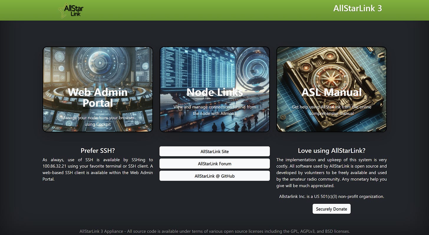 AllStarLink 3 Cockpit screen
