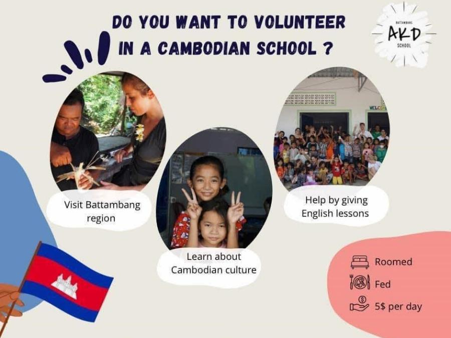 Volunteer in a school in Cambodia