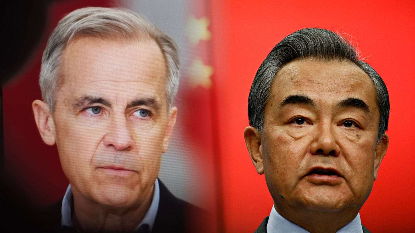 Canadian PM Mark Carney and Chinese FM Wang Yi
