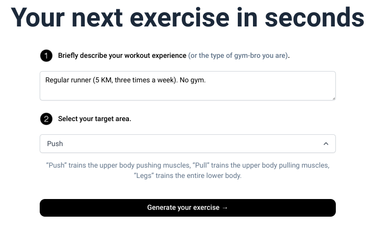 Screenshot of PPLeGPT's input form