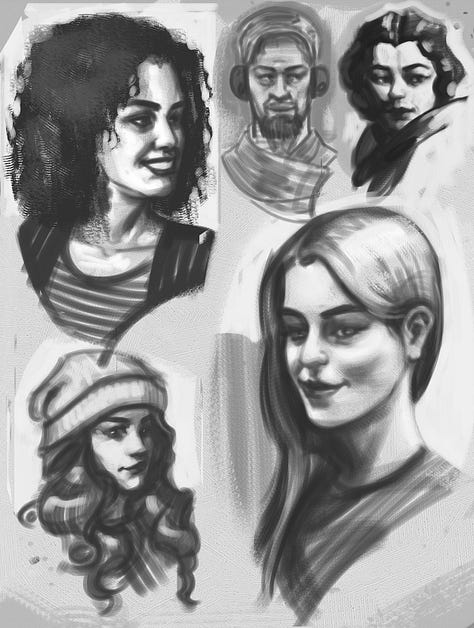 More limp-wristed sketches, there is a decent cat doodle in there though.