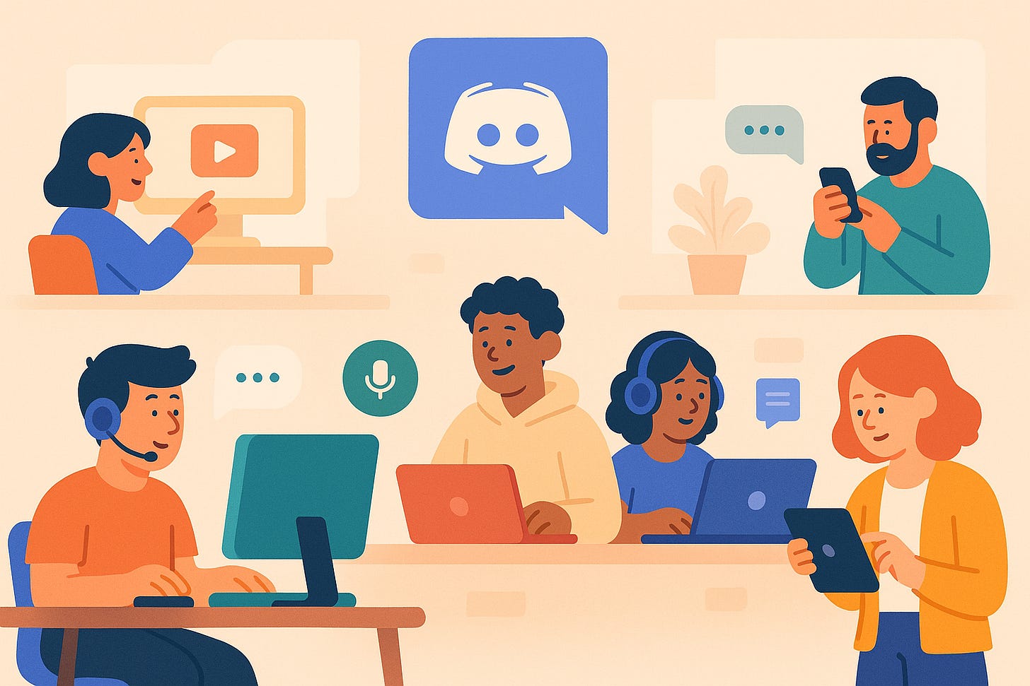 Users talking over Discord