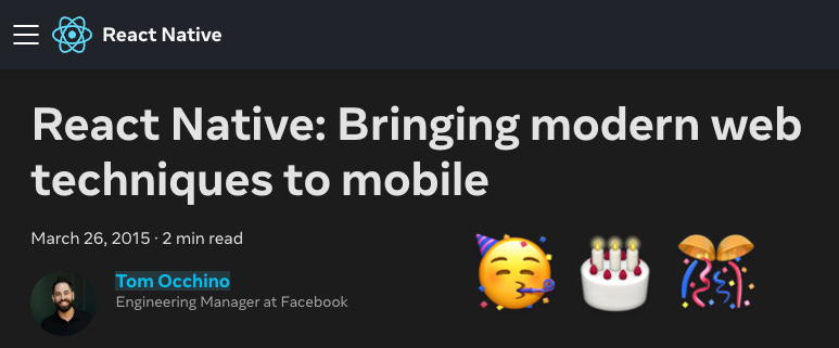 React Native turns 10