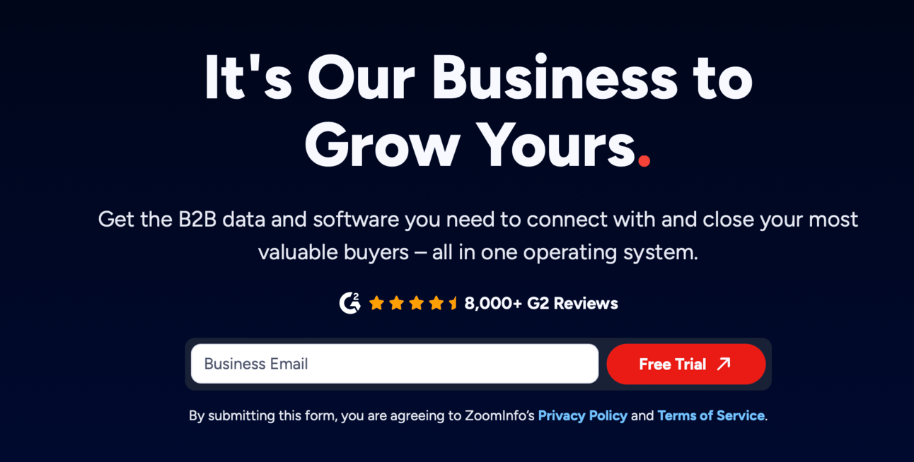 ZoomInfo homepage ZoomInfo homepage