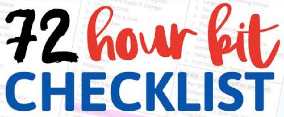 Prepping Series - Part 2 - Supply List for 72 Hour Emergency Needs and ...