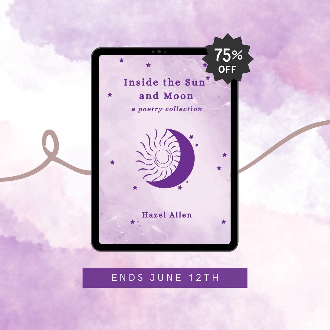 Promo for Inside the Sun and Moon, on sale digitally for fifty cents Promo for Inside the Sun and Moon, on sale digitally for fifty cents