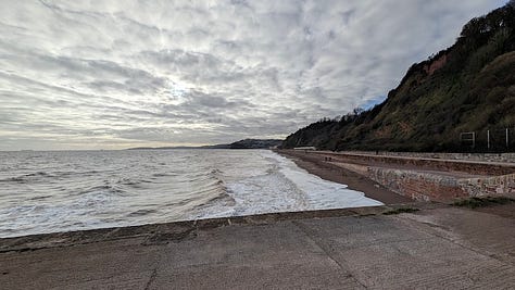 Scenes of the tide coming in on the beach at Teignmouth in Devon