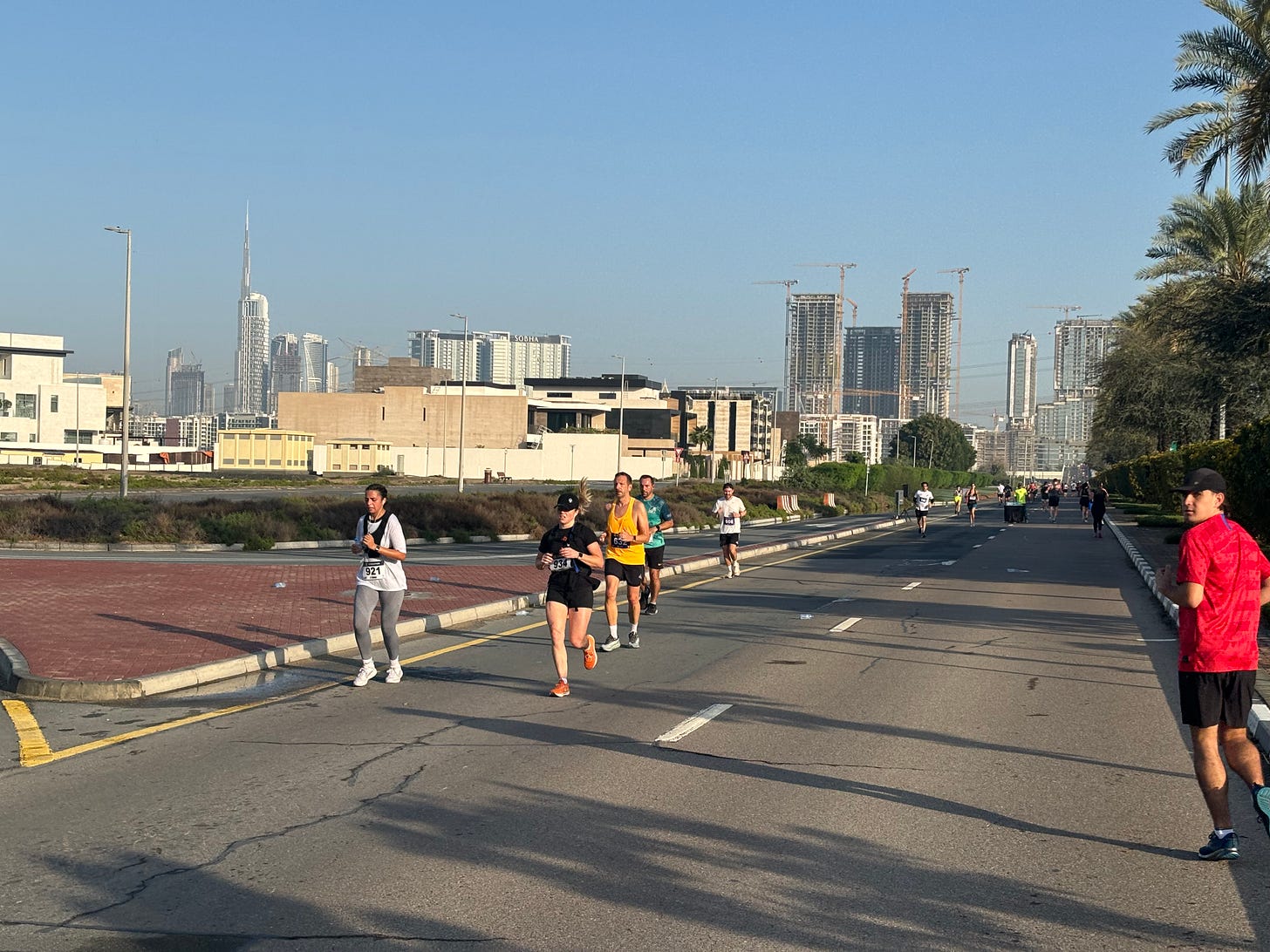 Runners on the Skechers Performance Run in Dubai with the world’s tallest building, the Burj Khalifa, visible in the background Runners on the Skechers Performance Run in Dubai with the world’s tallest building, the Burj Khalifa, visible in the background