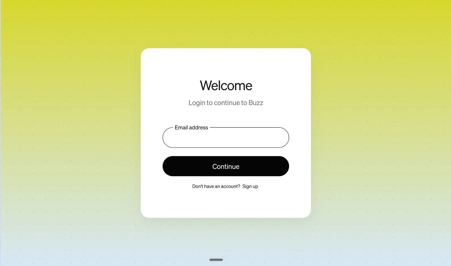 Builderlab login screen for Buzz setup Builderlab login screen for Buzz setup