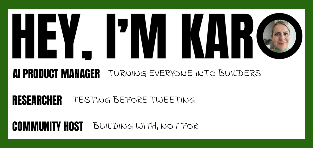 Karo Zieminski, AI Product Manager and writer of the Product With Attitude Substack, presented in a bold black-and-white banner reading âHey, Iâm Karo,â with role statements highlighting AI product management, research-first thinking, and community-led building. Karo Zieminski, AI Product Manager and writer of the Product With Attitude Substack, presented in a bold black-and-white banner reading âHey, Iâm Karo,â with role statements highlighting AI product management, research-first thinking, and community-led building.