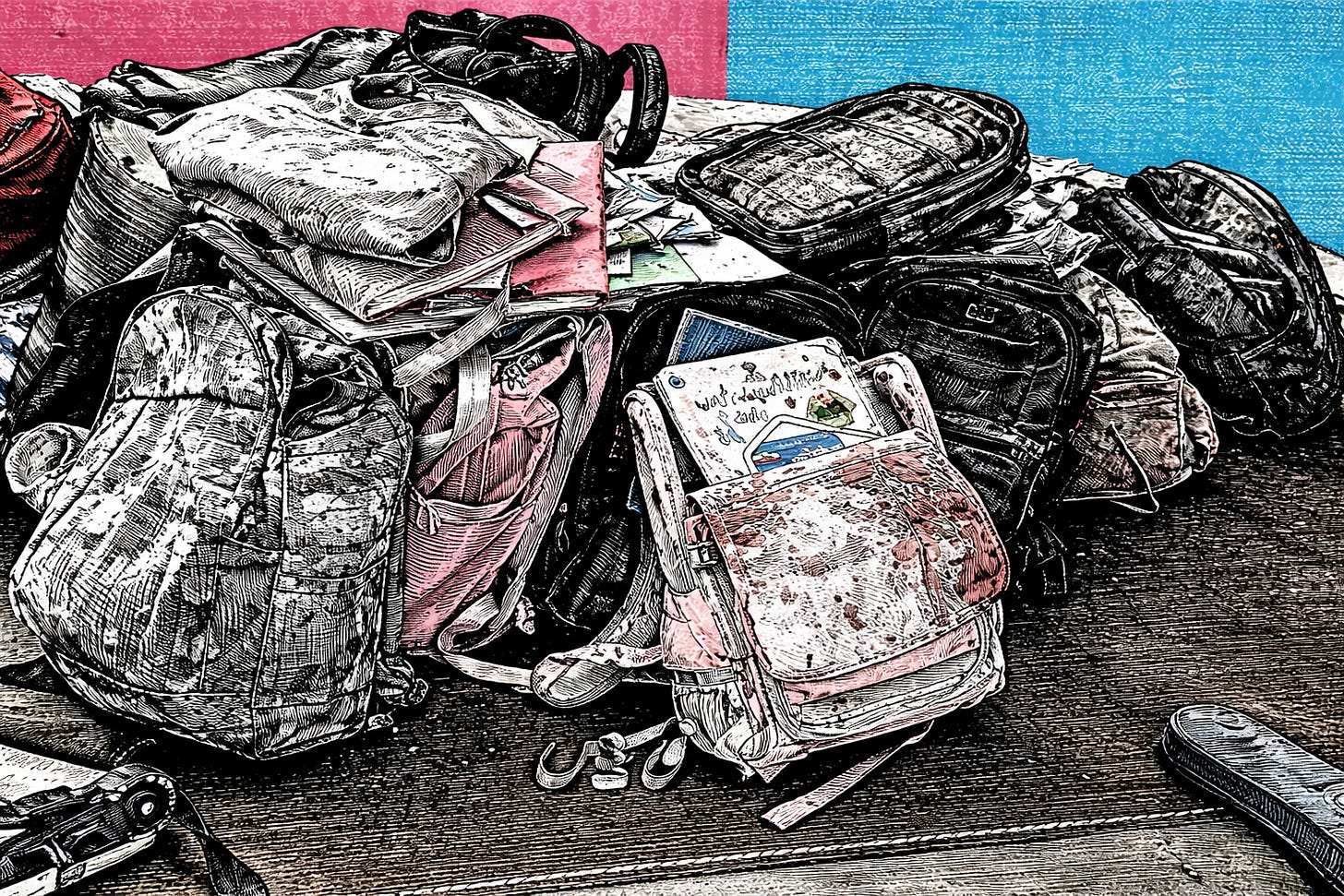 Backpacks, schoolbooks seen amid rubble of Iranian girls’ school Backpacks, schoolbooks seen amid rubble of Iranian girls’ school