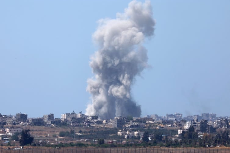An Israeli air strike in northern Gaza.