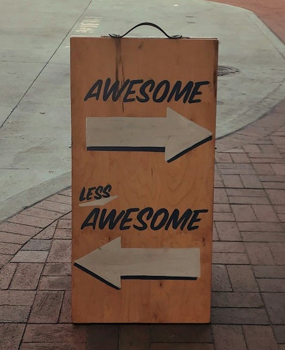 yellow Awesome-printed signage yellow Awesome-printed signage