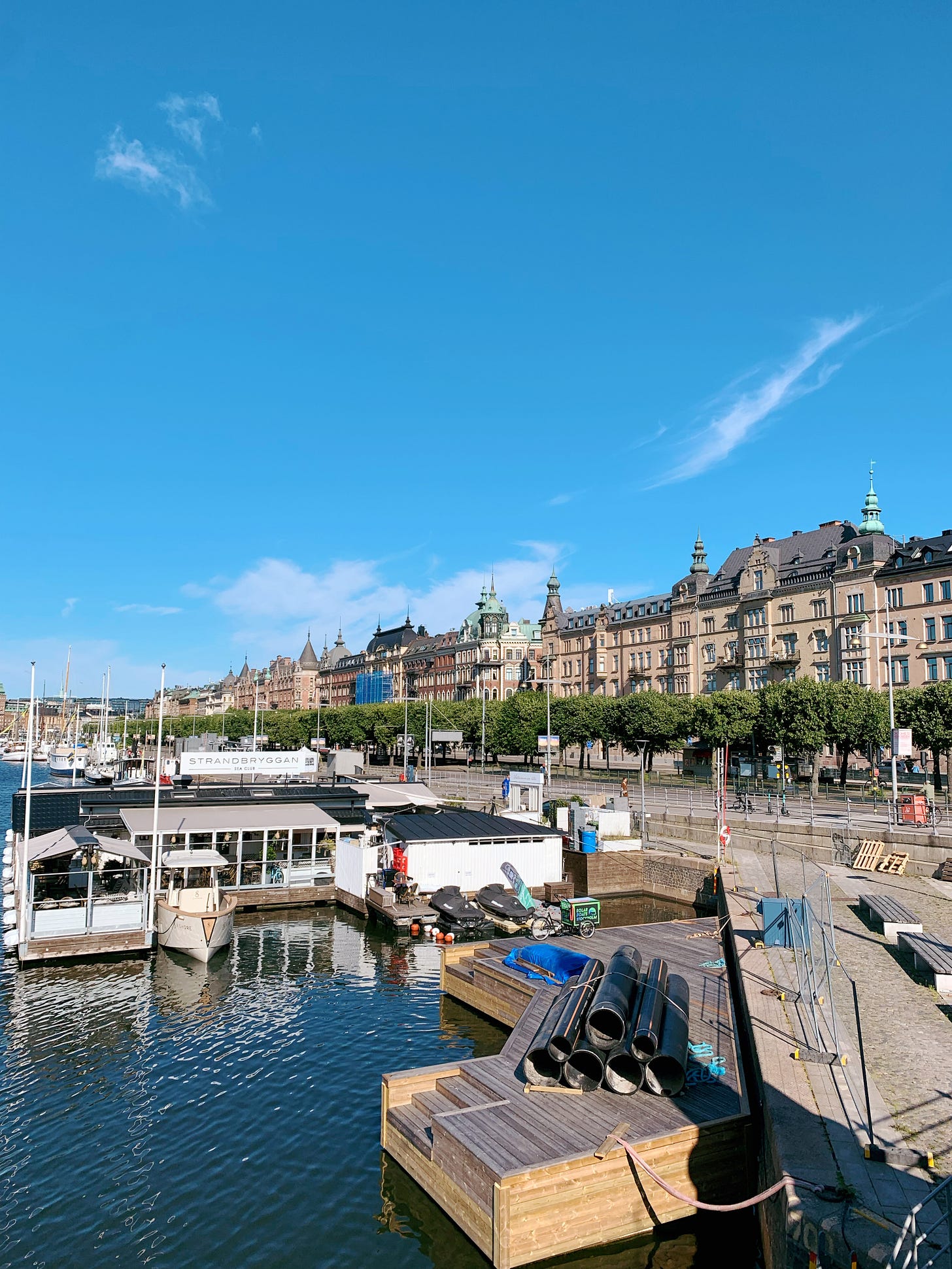 Watefront view from a bridge
