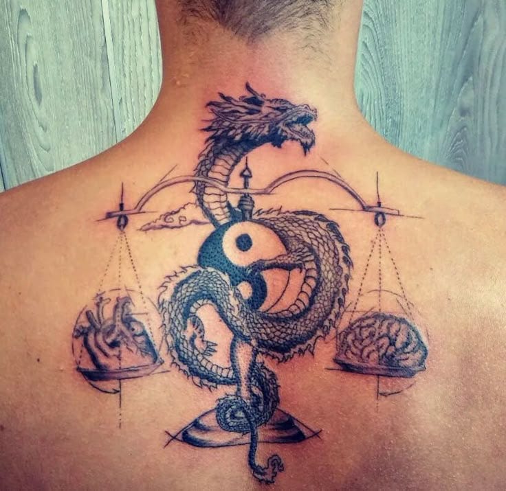 Dragon And Yin Yang Libra Tattoo Design: 40 Inspiring Libra Tattoos You Can  Get Today!