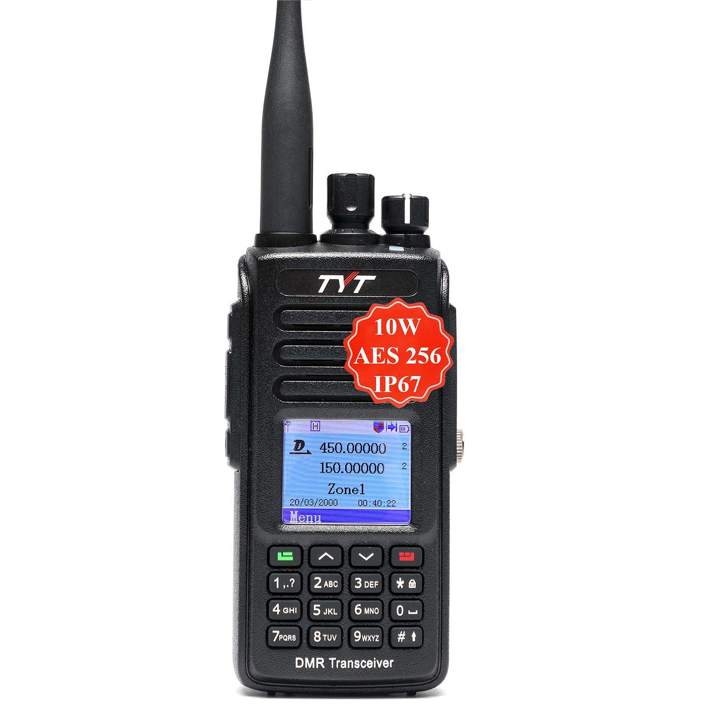 Amazon.com: TYT MD-UV390 Plus 10W Digital Two Way Radio Waterproof IP67  Walkie Talkie with AES256 Dual Band DMR : Electronics