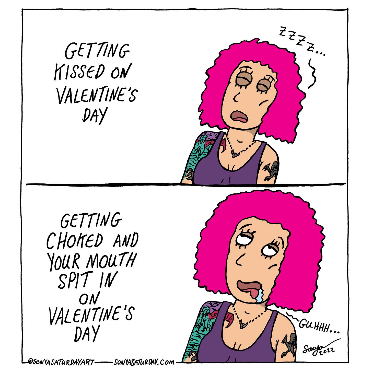 Comic about Valentine's Day by Sonya Saturday
