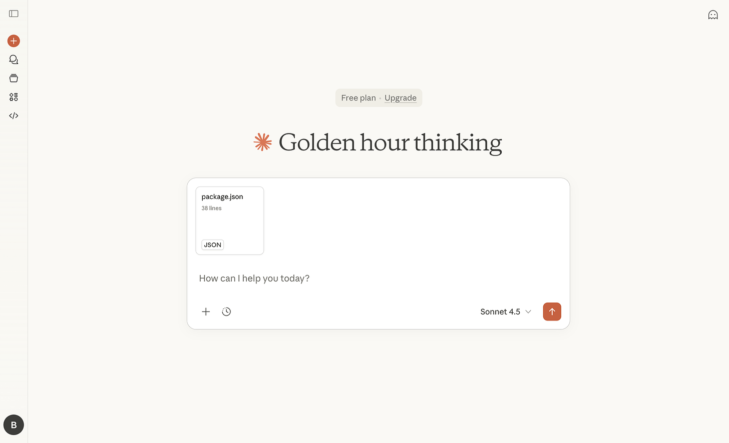 Context chips with file icons displayed above input field