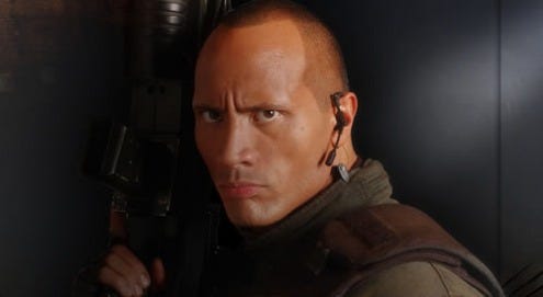 The Rock menacing stare