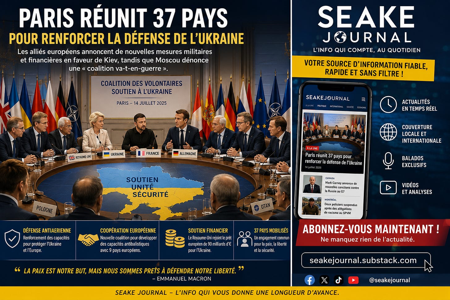 Paris réunit 37 pays pour renforcer la défense de l’Ukraine Paris réunit 37 pays pour renforcer la défense de l’Ukraine