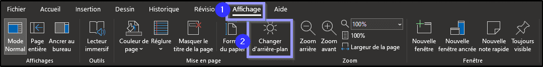 dark mode onenote 365