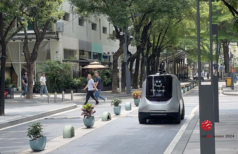 A Whale Dynamic vehicle driving on a road on China. 