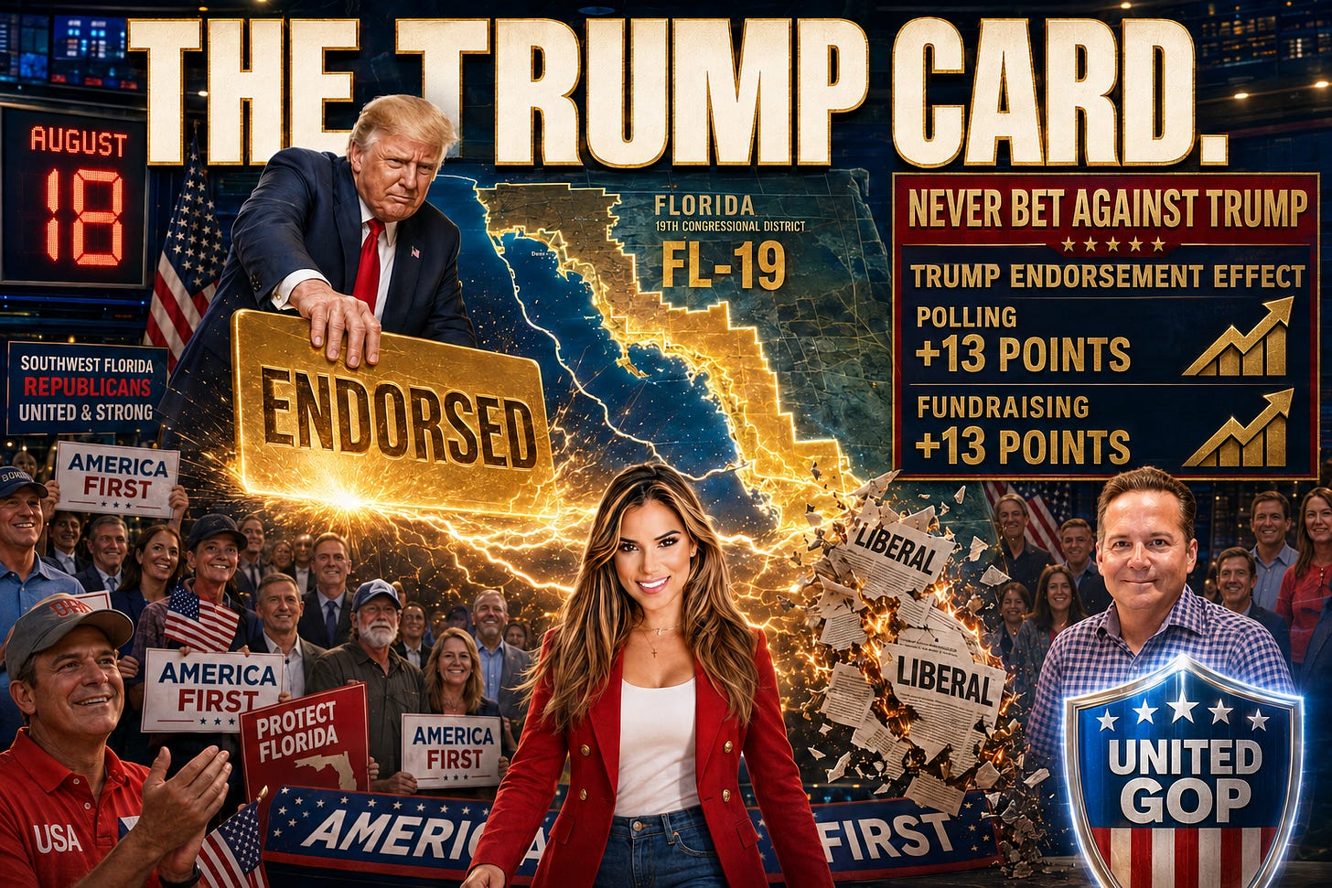 Never Bet Against Trump: FL Gulf News endorses Catalina Lauf after President Trump reshapes the primary, calls on Lauf to unite GOP voters.