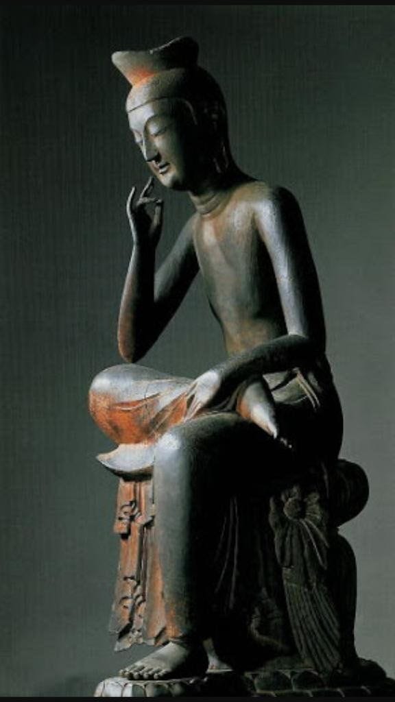 Miroku Bosatsu statue at Koryu-ji Temple, Kyoto, Japan | Buddhist art ...