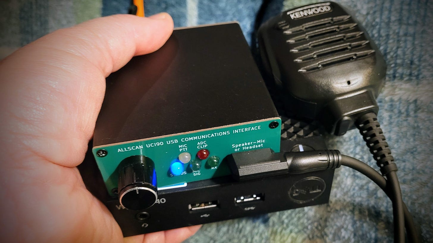 ASL node 578499 on Dell 3040 with UCI90 and Kenwood speaker-mic