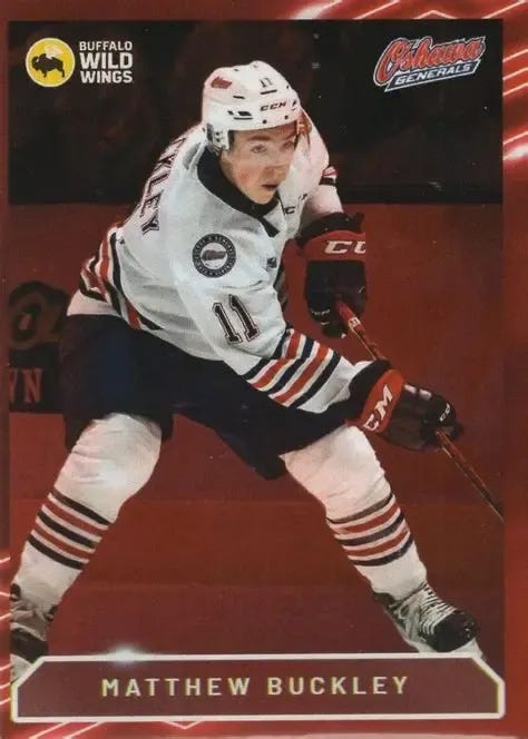 2022-23 Oshawa Generals (OHL) #NNO Matthew Buckley | Trading Card Database