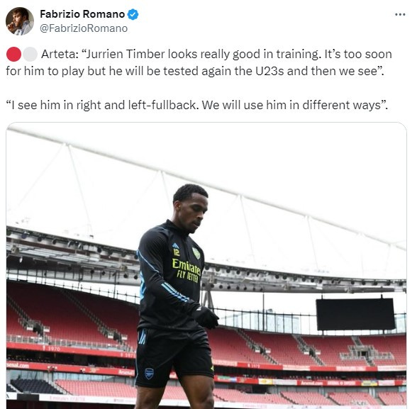 Mikel Arteta Jurrien Timber Premier League Arsenal Mikel Arteta Jurrien Timber Premier League Arsenal