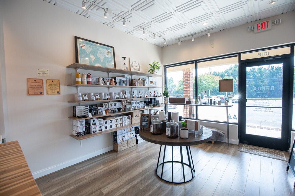 Another view of interior at Belux Coffee Roasters.
