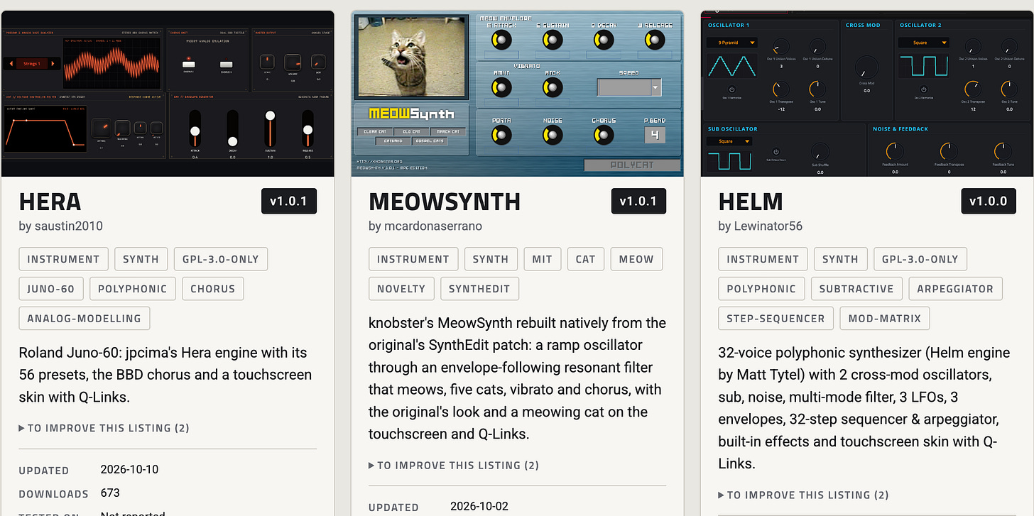 screen capture of three free mpc vsts featuring Roland juno-60 and others screen capture of three free mpc vsts featuring Roland juno-60 and others