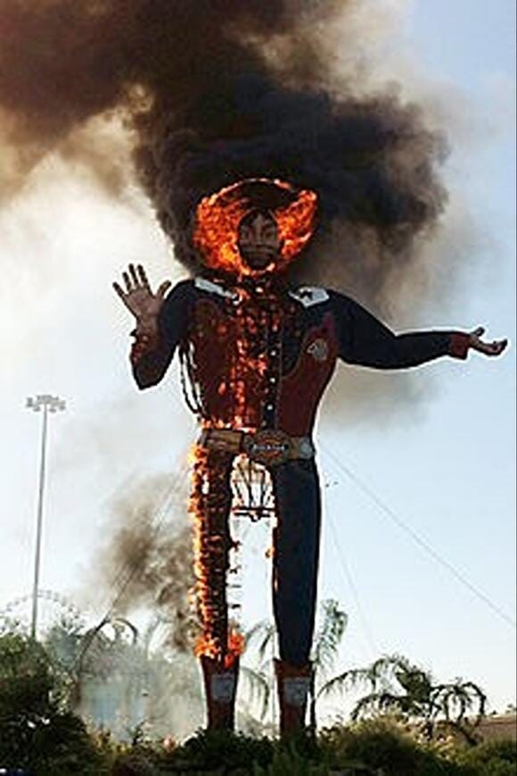 Big Tex on Fire in 2012 Big Tex on Fire in 2012